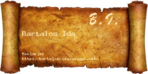 Bartalos Ida névjegykártya